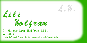 lili wolfram business card